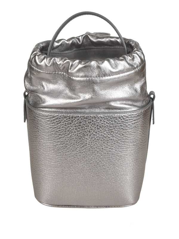 5ac Metallic Leather Small Bucket Bag