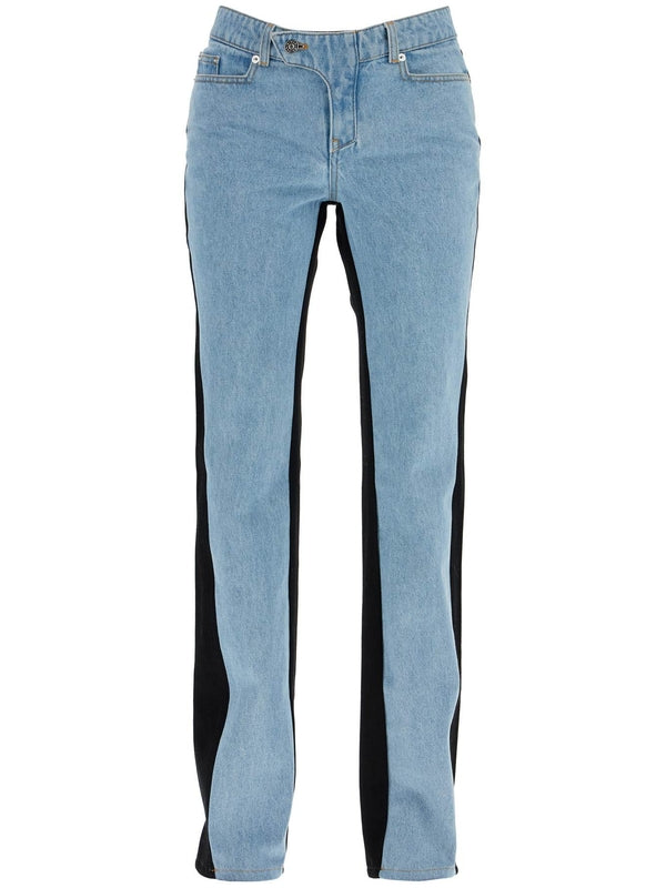 Two-Tone Denim Pants