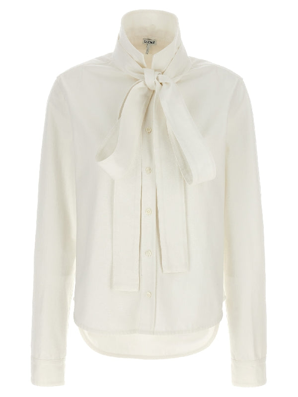 Bow Neck Cotton Blouse