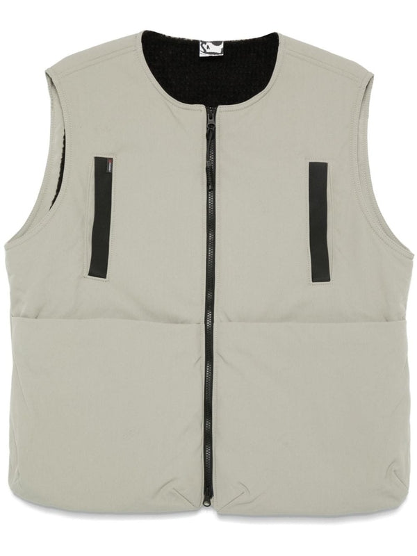 Breasted Pocket Nylon Padded Vest