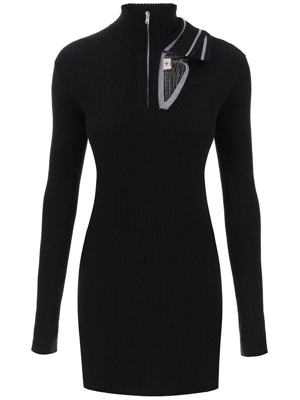 Y/PROJECT - Half Zip Neck Cutout Detail Dress - Jente