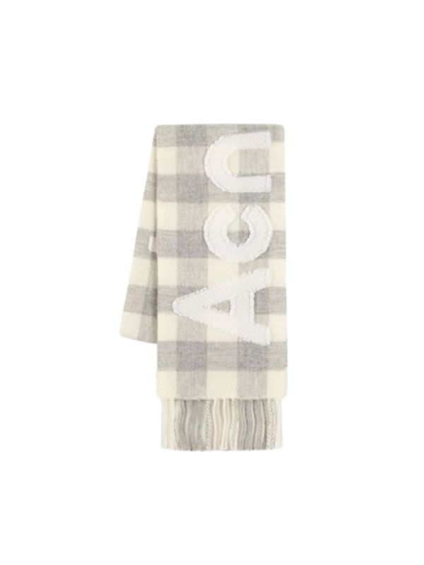 Check Logo Wool Blend Muffler