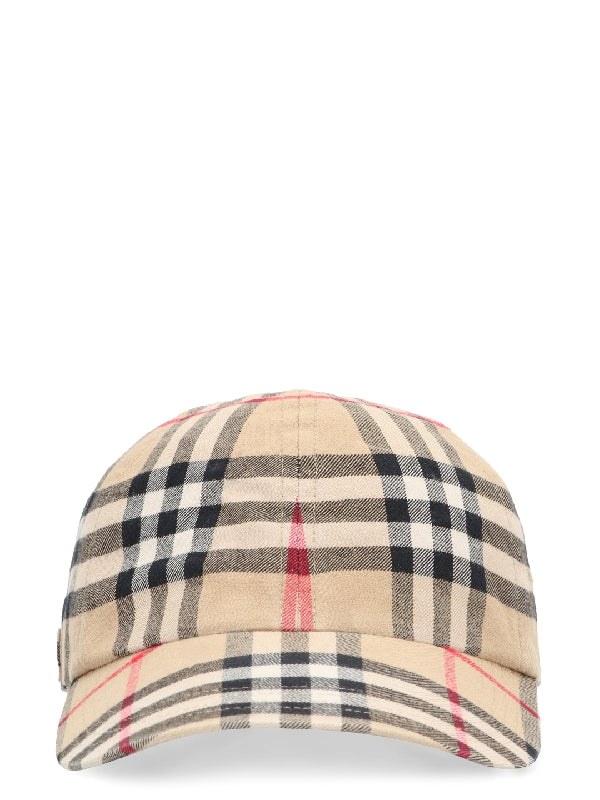 Allover Check Printing Cotton Ball Cap