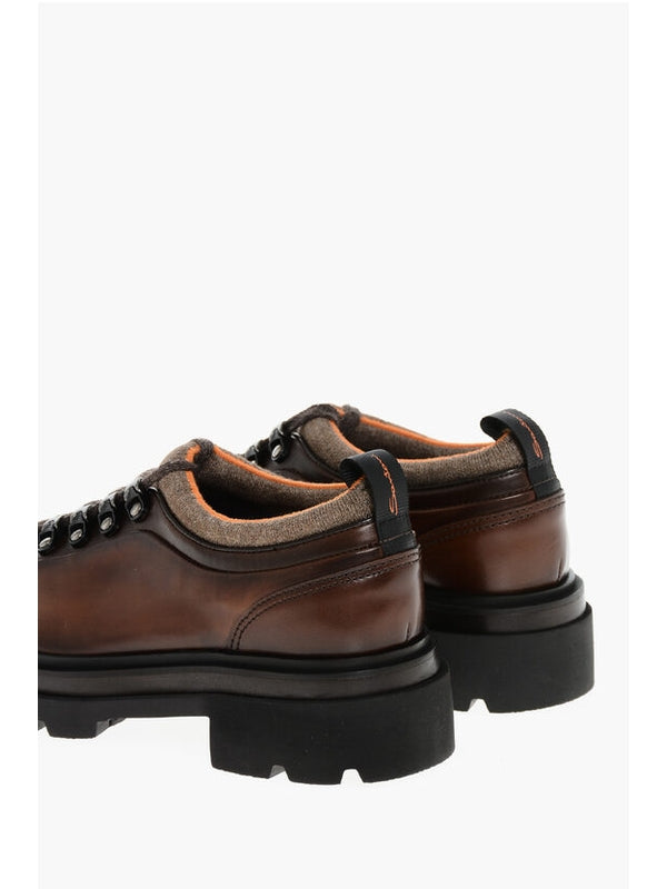 Santoni Brown Lace-Up Boots