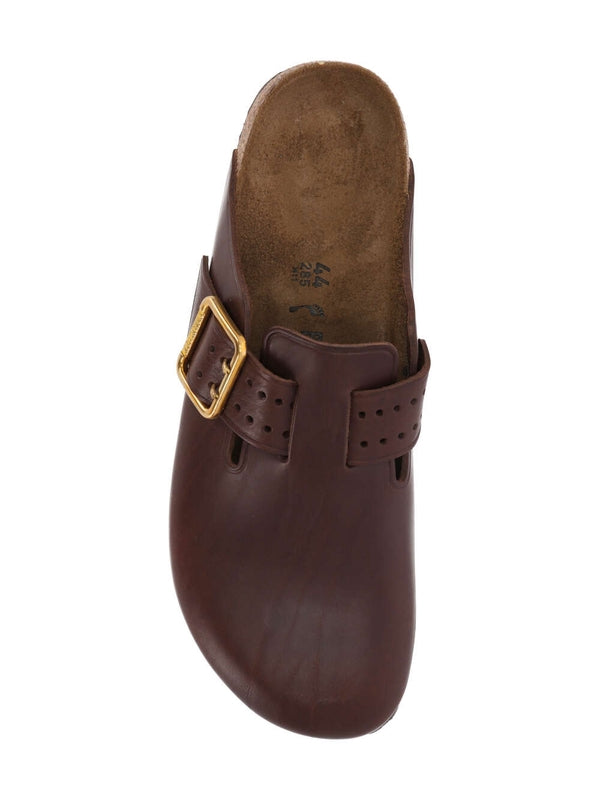 Boston Buckle Leather Mules