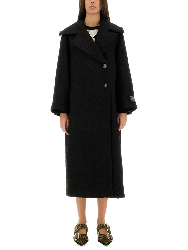 Bouclé Logo Patch Coat