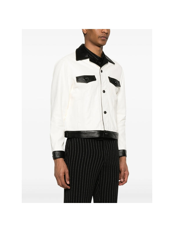 Two Tone Lambskin Trucker Jacket