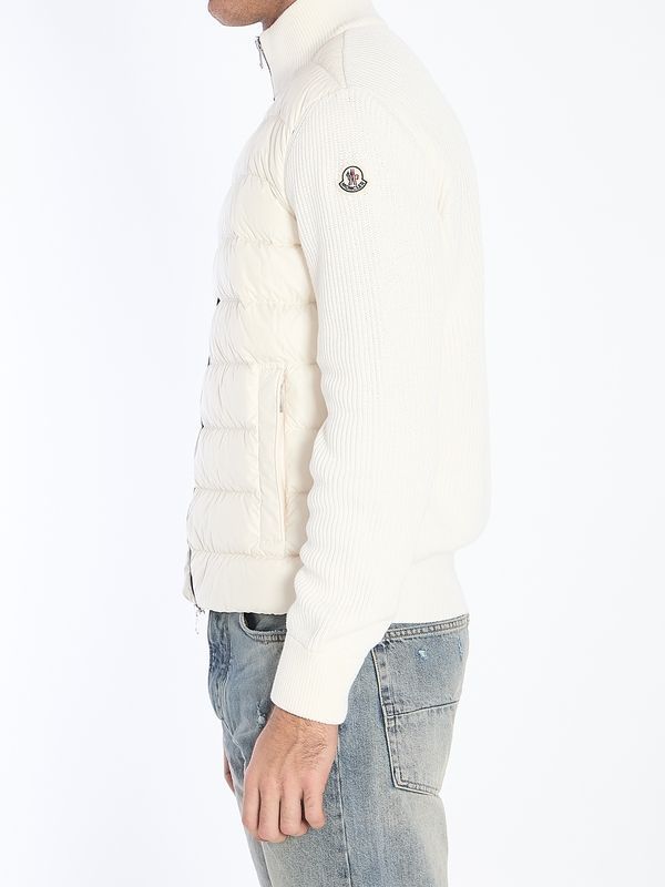 Logo Patch Knit Sleeve Padded Jacket