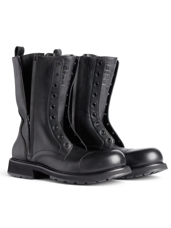 Truck Black Lace-Up Boots