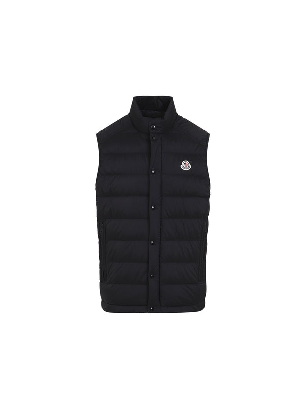 Barthe Logo Patch High Neck Padded Vest