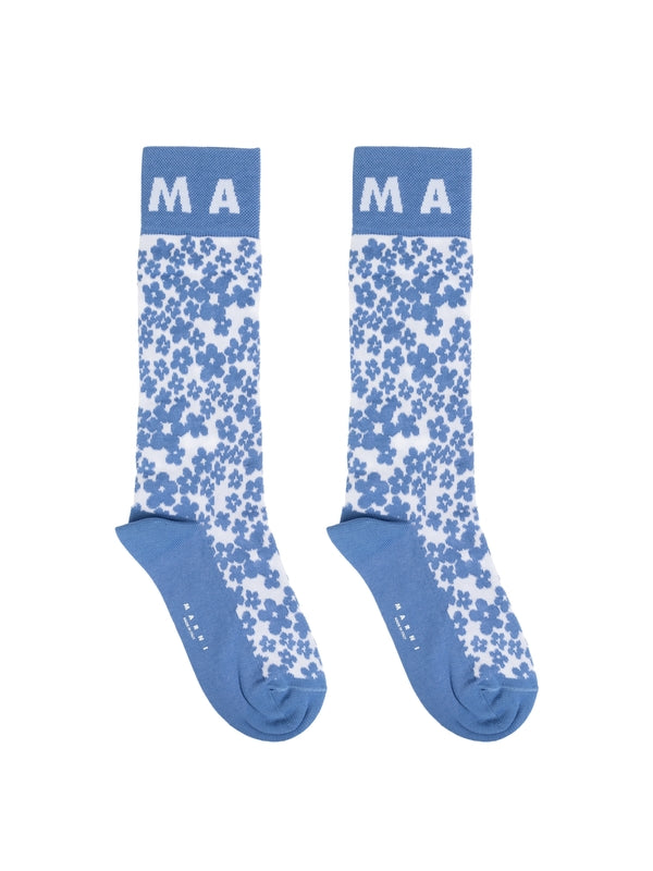 Logo Flower Jacquard Socks