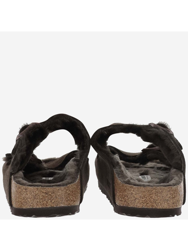 Arizona Shearling Suede Leather Sandals