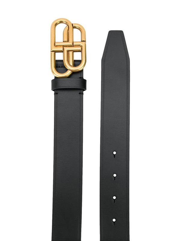BB logo buckle leather belt