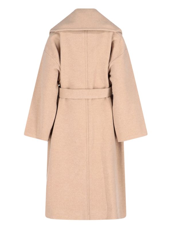 Back Logo Belted Wool Coat