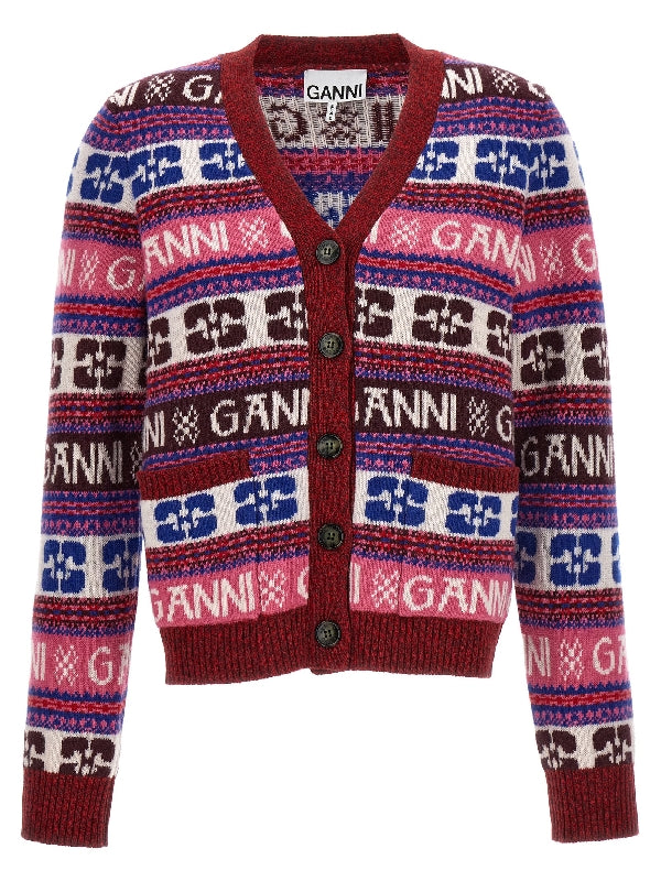 Multicolor
  Stripe Logo Wool Cardigan