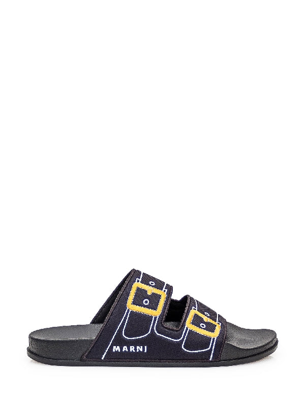 Trompe L'Oeil Logo Printed Sandals