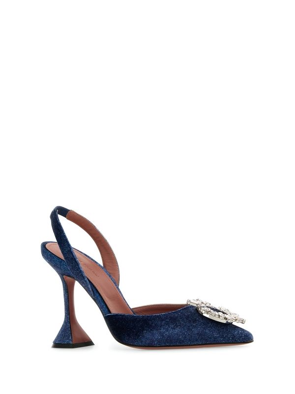 Begum Jewel Denim Slingback Heelss