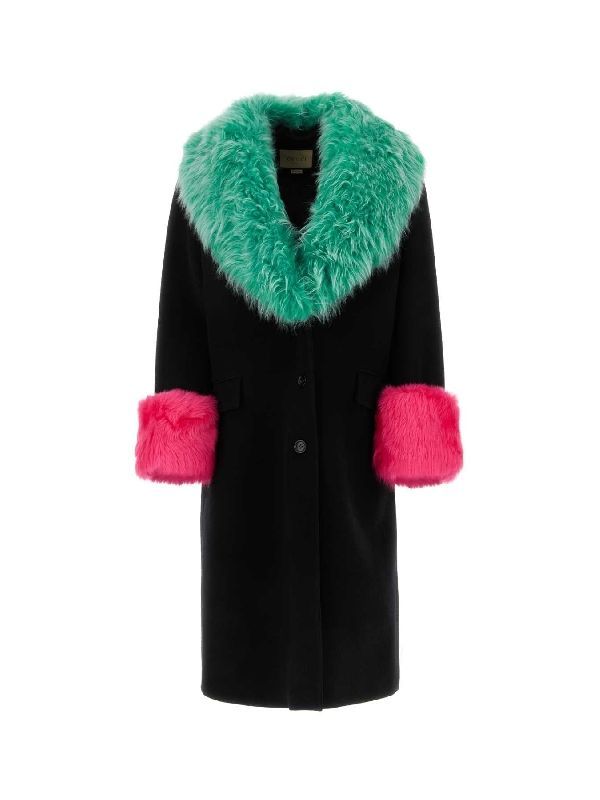 Detachable Fur Wool Brand Coat