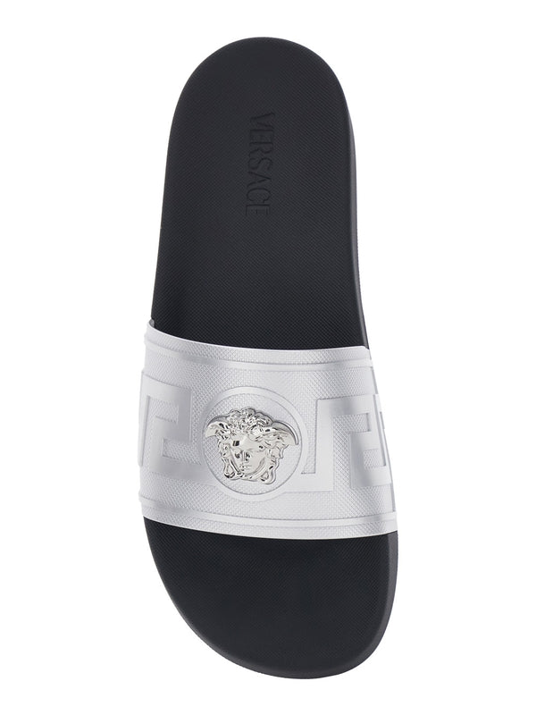 Versace Silver Slides