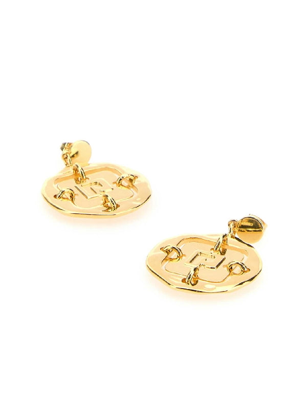 Gold Medal Drop Earrings