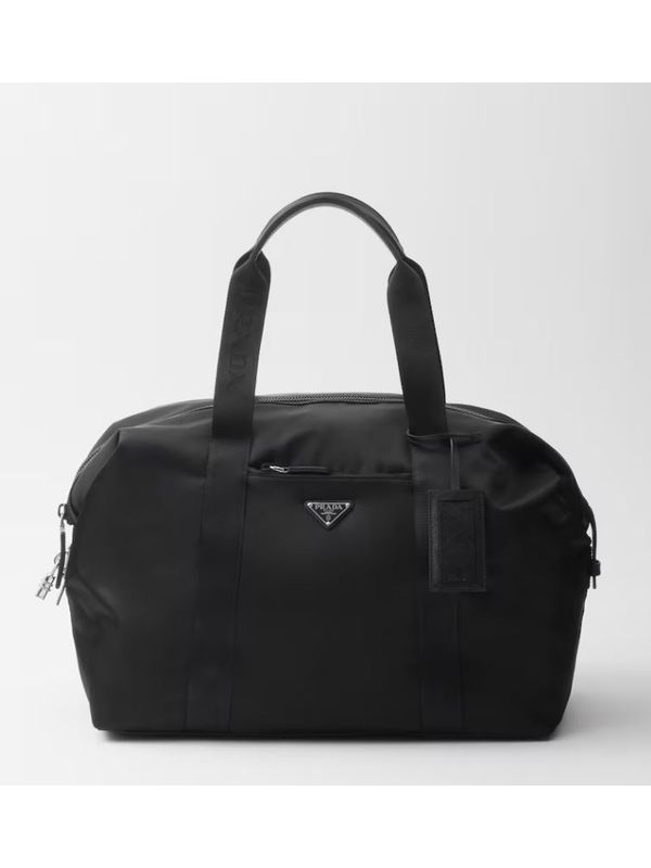 Triangle Logo Nylon Boston Bag