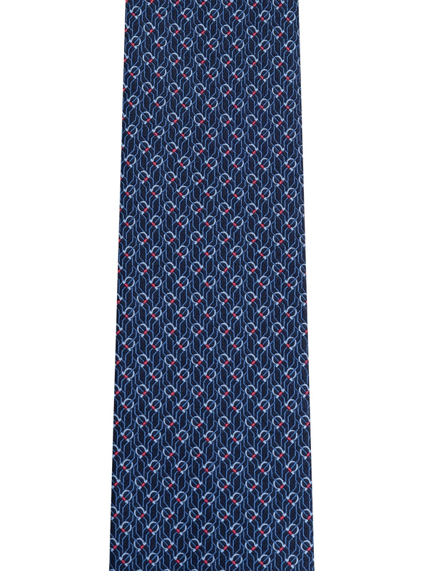 Gancini Pattern Silk Tie