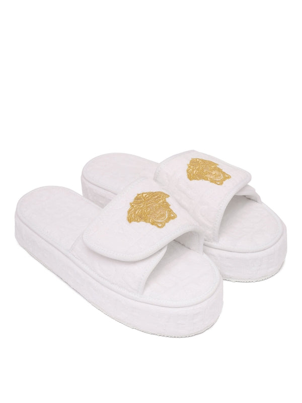 Versace White Slides