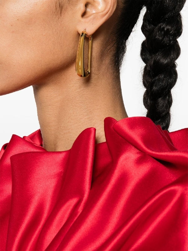 Ovalo J Hoop Earrings