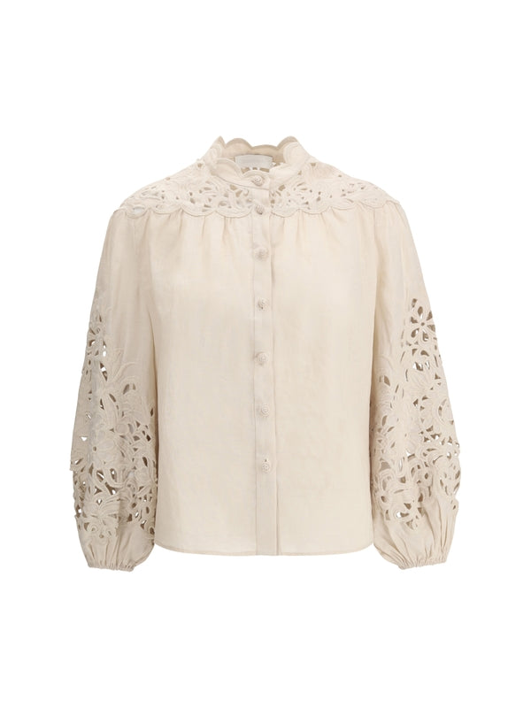 Wylie Embroidered Linen
  Blouse