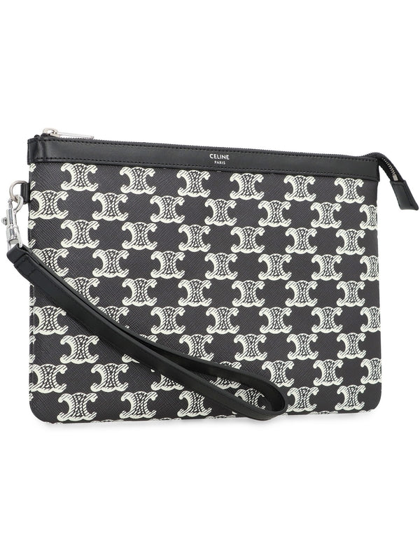 Triomphe Pattern Canvas Clutch Bag