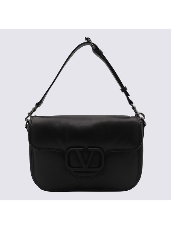 V Logo Leather Crossbody Bag