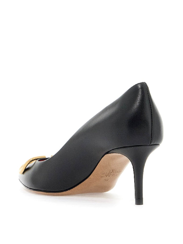 V Logo Leather Pumps - Jente