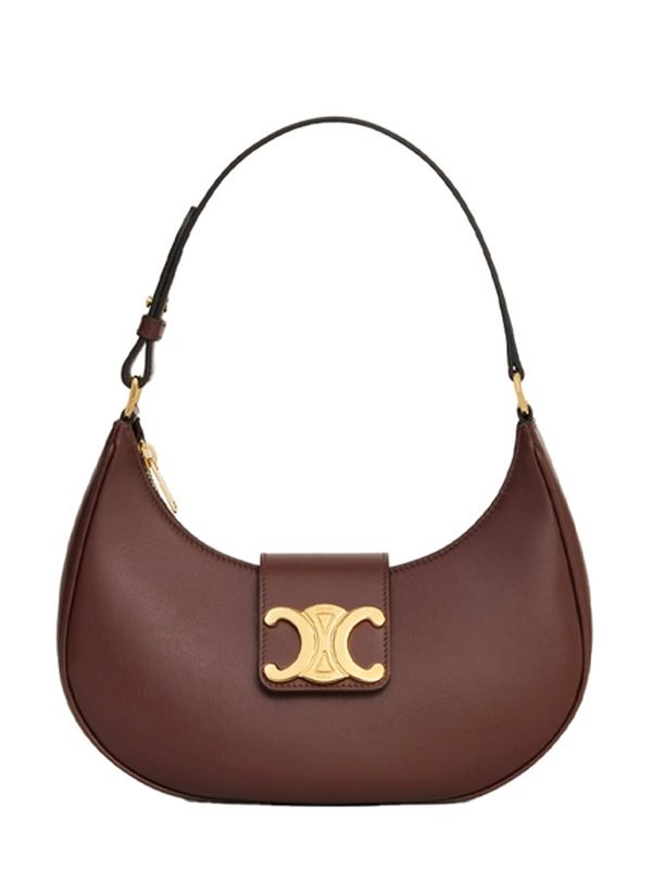 Triomphe Ornament Leather Shoulder Bag