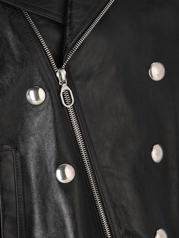 Cabochons Leather Biker Jacket