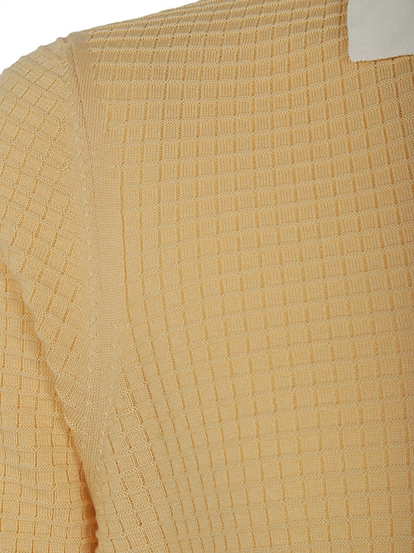 Waffle Cotton Short Sleeve Polo Shirt