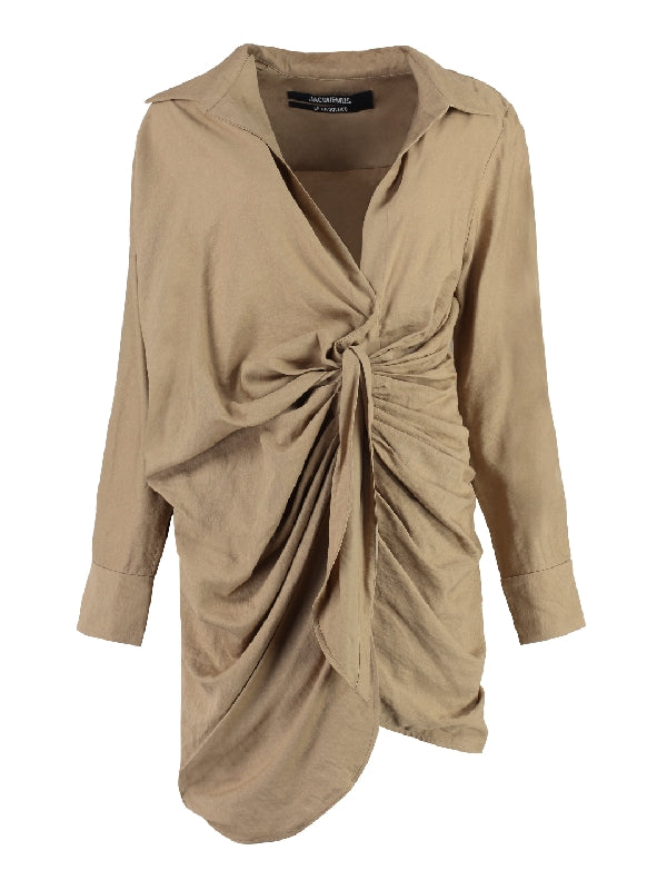 Bahia Twist Wrap Shirt Dress