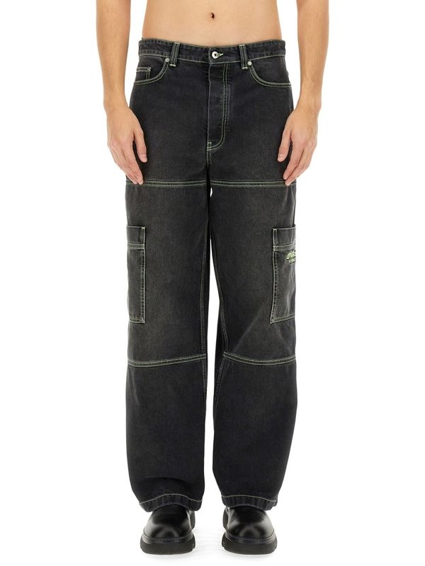 Straight Cargo Denim Pants