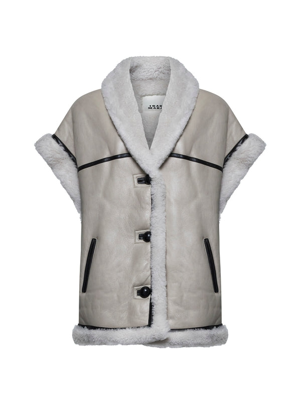 Beige Lambskin Shearling Jacket