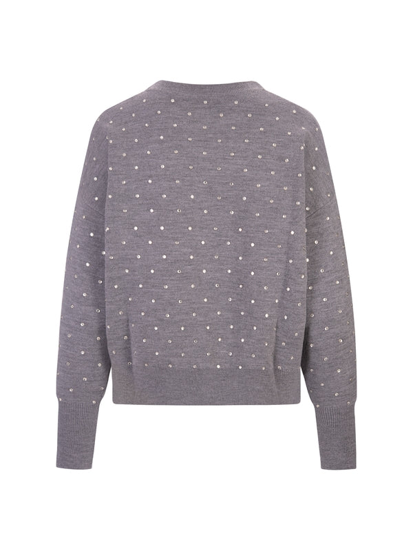 Crystal Embellished Wool Knit