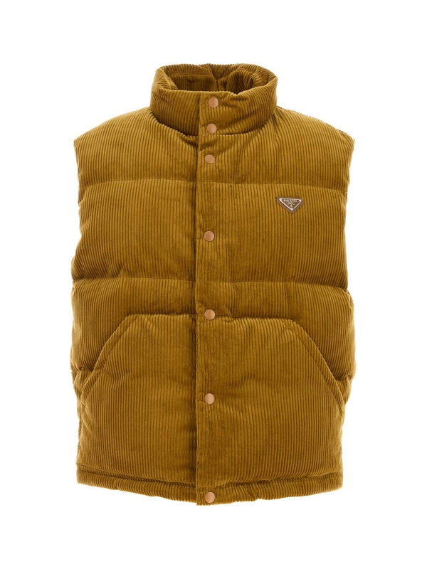 Triangle Logo Corduroy Padded Vest