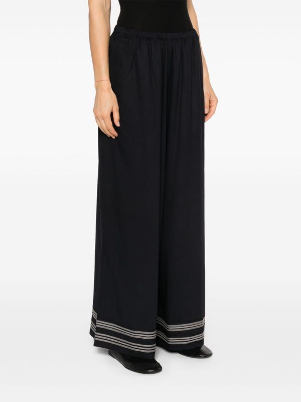 Stitch Embroidered Wide Pants