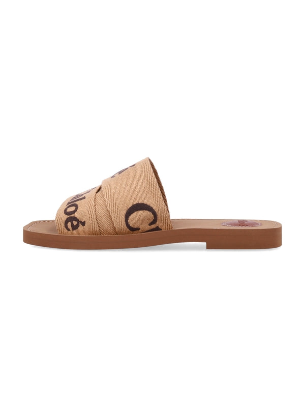 Chloe - Woody Logo Band Flat Sandals - Jente
