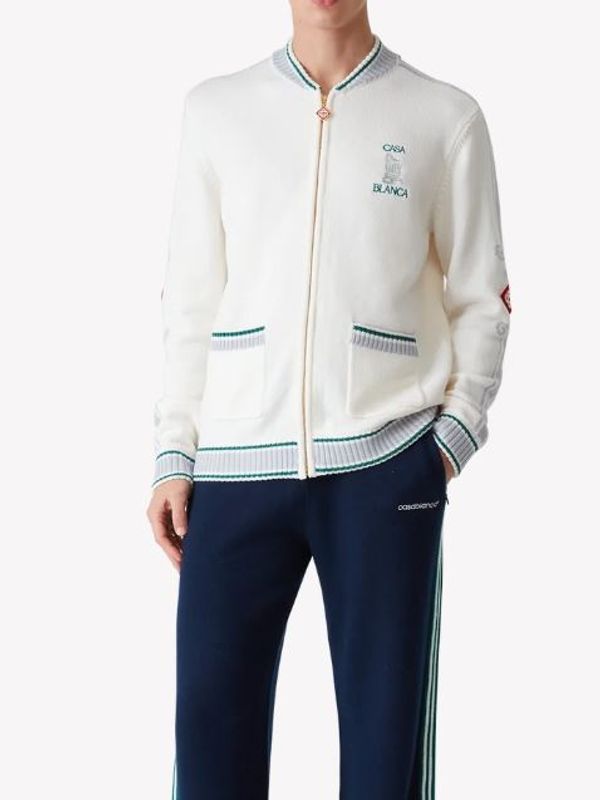 Casa Club Wool Zip-Up Cardigan