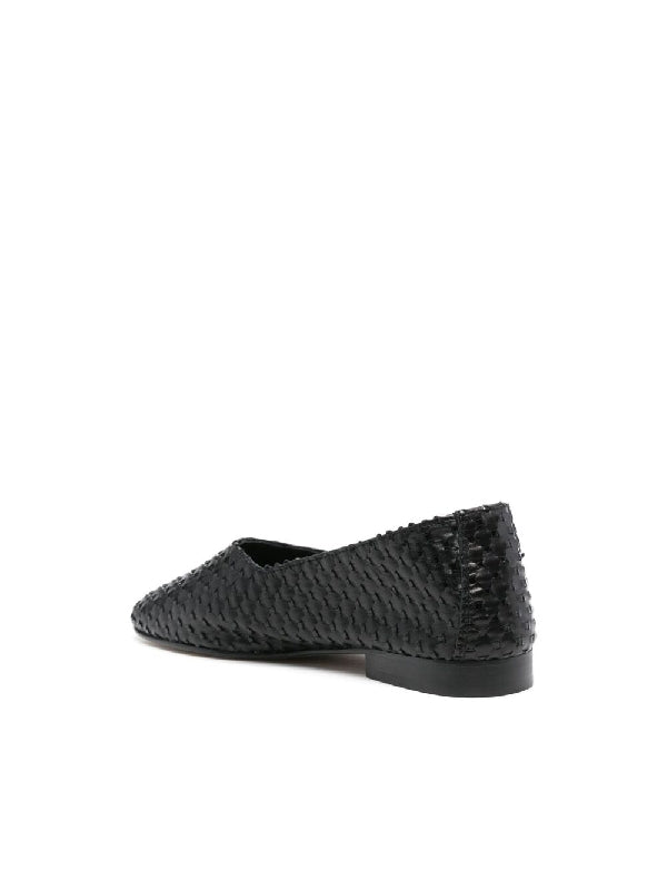 Interwoven Leather Flat Shoes