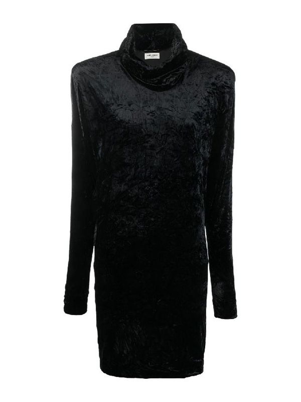 Velvet High-neck Knit Dress