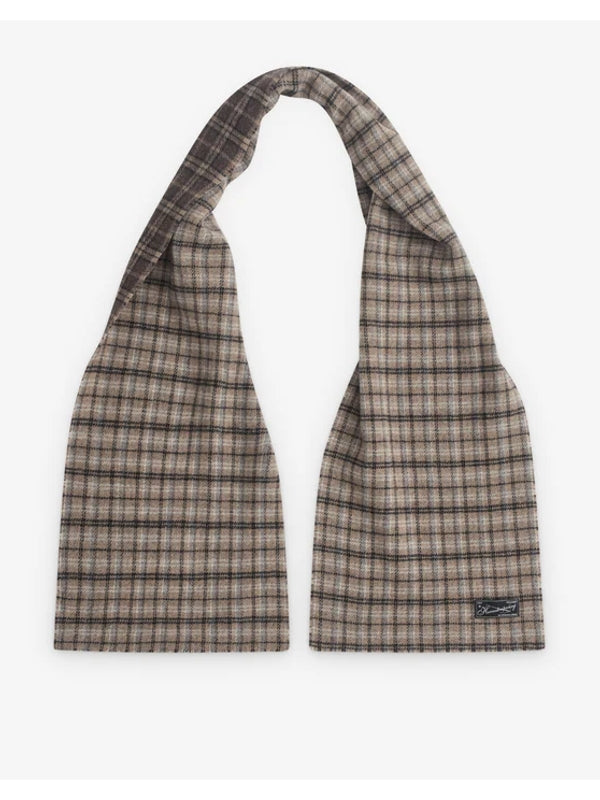 Mfpen Brown Checked Wool Mufflers