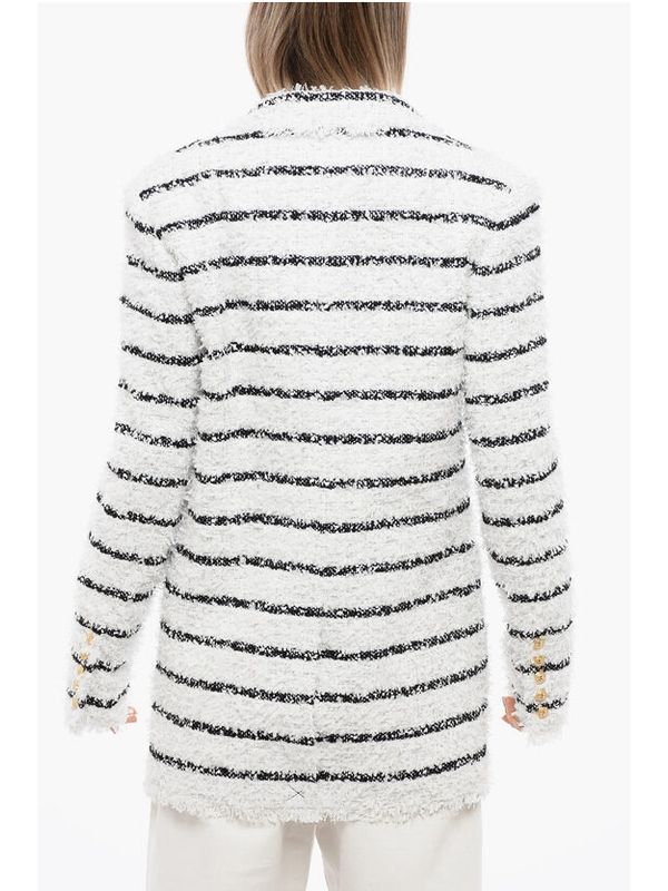 Stripe Double-breasted Tailored Jacket