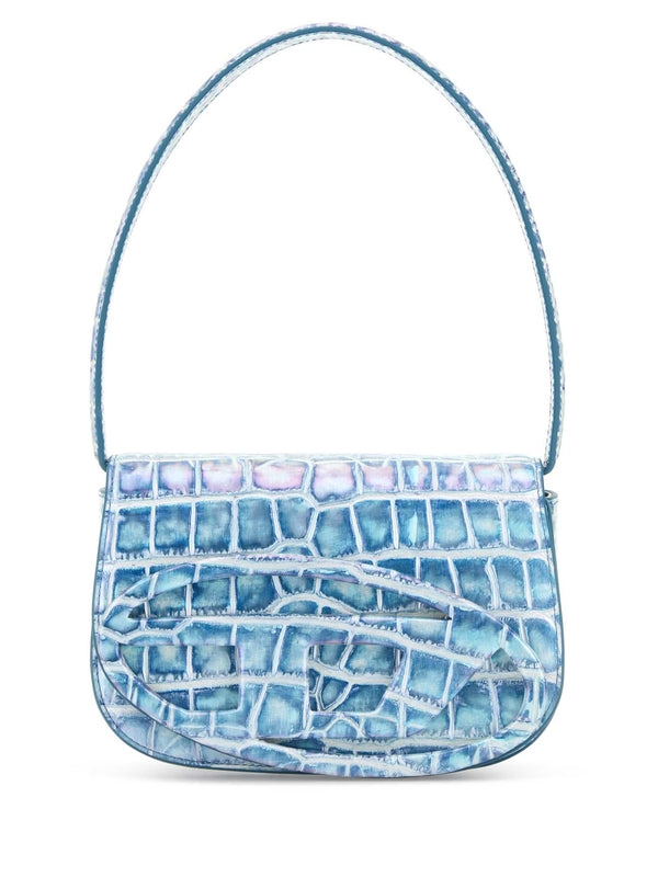 1dr Logo Croc-Effect Leather Shoulder
  Bag