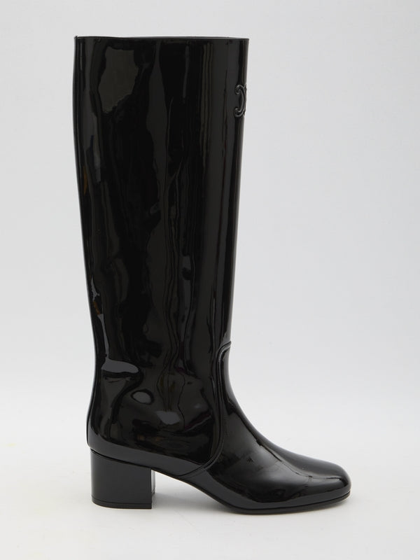 Triomphe Leather High Boots Heel