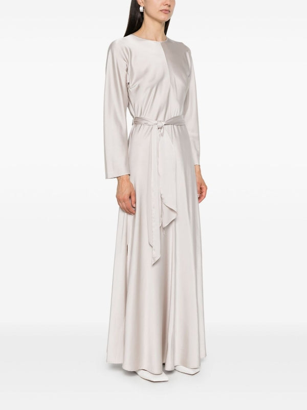 Belt Silk Long Dress